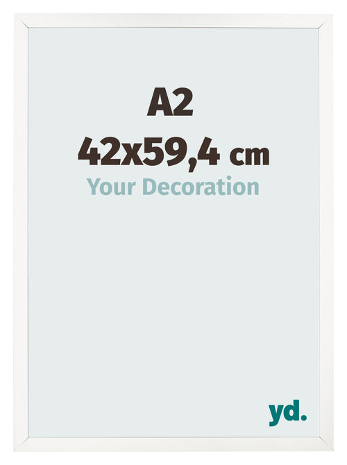 Bilderrahmen 42x59 4 cm A2 Weiss Hochglanz MDF Bologna Vorne Messe | Yourdecoration.at