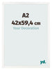 Bilderrahmen 42x59 4 cm A2 Weiss Hochglanz MDF Bologna Vorne Messe | Yourdecoration.at