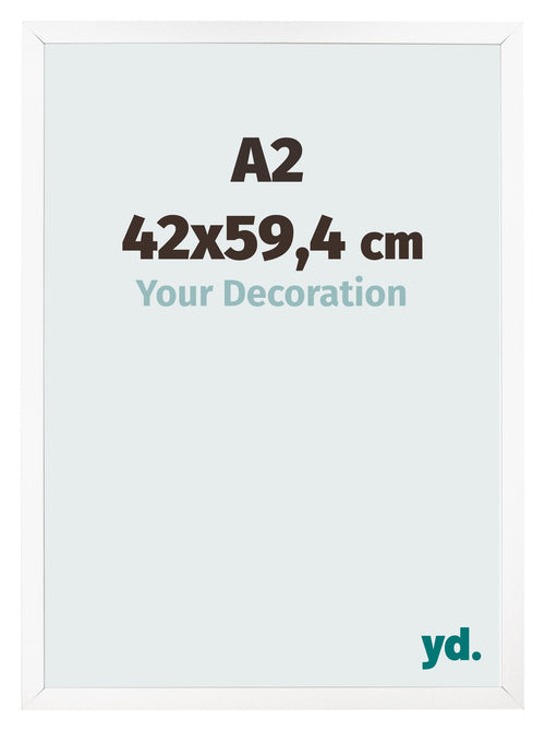 Bilderrahmen 42x59 4 cm A2 Weiss Matt MDF Bologna Vorne Messe | Yourdecoration.at