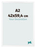 Bilderrahmen 42x59 4 cm A2 Weiss Matt MDF Bologna Vorne Messe | Yourdecoration.at