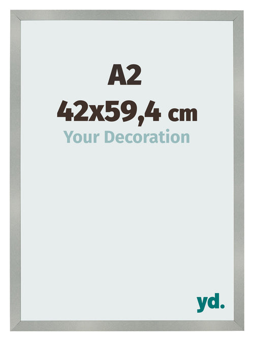 Bilderrahmen 42x59 4cm A2 Aluminium Gebürstet MDF Bologna Vorne Messe | Yourdecoration.at