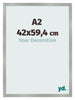 Bilderrahmen 42x59 4cm A2 Aluminium Gebürstet MDF Bologna Vorne Messe | Yourdecoration.at