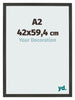 Bilderrahmen 42x59 4cm A2 Antrazit MDF Bologna Vorne Messe | Yourdecoration.at