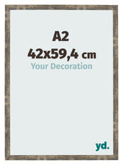 Bilderrahmen 42x59 4cm A2 Blau Gold Meliert MDF Bologna Vorne Messe | Yourdecoration.at