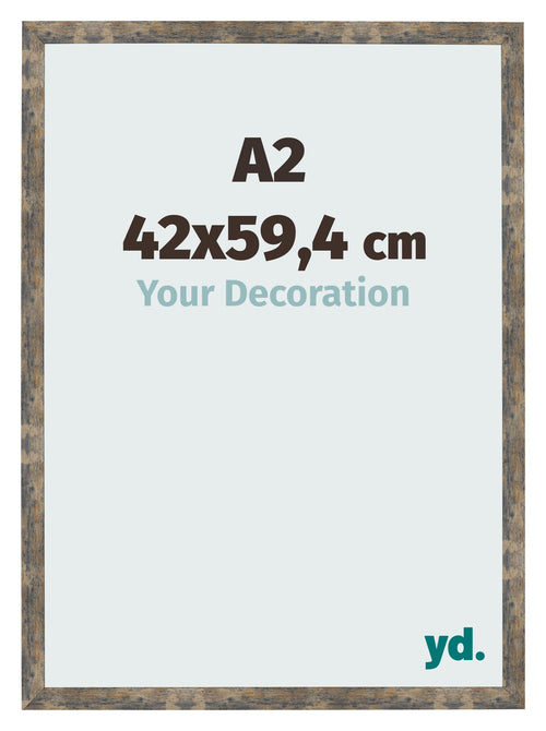 Bilderrahmen 42x59 4cm A2 Blau Gold Meliert MDF Bologna Vorne Messe | Yourdecoration.at