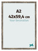 Bilderrahmen 42x59 4cm A2 Blau Gold Meliert MDF Bologna Vorne Messe | Yourdecoration.at