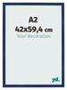 Bilderrahmen 42x59 4cm A2 Dunkelblau Gewischt MDF Bologna Vorne Messe | Yourdecoration.at