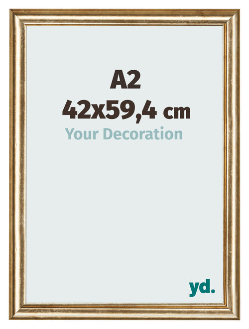 Bilderrahmen 42x59 4cm A2 Gold Antik MDF Lazio Vorne Messe | Yourdecoration.at