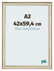 Bilderrahmen 42x59 4cm A2 Metallglanz MDF Lazio Vorne Messe | Yourdecoration.at
