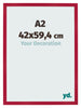 Bilderrahmen 42x59 4cm A2 Rot MDF Bologna Vorne Messe | Yourdecoration.at