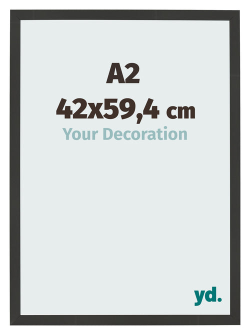 Bilderrahmen 42x59 4cm A2 Schwarz Gemasert MDF Bologna Vorne Messe | Yourdecoration.at