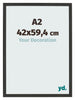 Bilderrahmen 42x59 4cm A2 Schwarz Gemasert MDF Bologna Vorne Messe | Yourdecoration.at