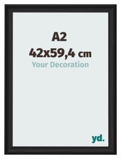 Bilderrahmen 42x59 4cm A2 Schwarz Gemasert MDF Lazio Vorne Messe | Yourdecoration.at