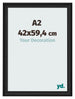 Bilderrahmen 42x59 4cm A2 Schwarz Gemasert MDF Lazio Vorne Messe | Yourdecoration.at