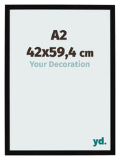 Bilderrahmen 42x59 4cm A2 Schwarz Hochglanz MDF Bologna Vorne Messe | Yourdecoration.at