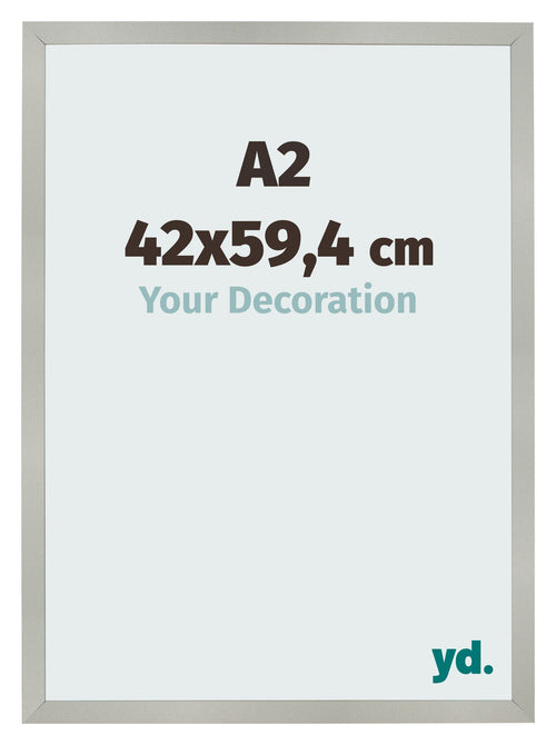 Bilderrahmen 42x59 4cm A2 Silber Matt MDF Bologna Vorne Messe | Yourdecoration.at