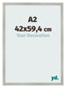 Bilderrahmen 42x59 4cm A2 Silber Matt MDF Bologna Vorne Messe | Yourdecoration.at