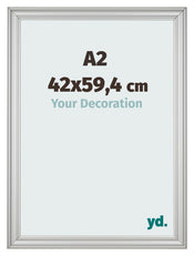 Bilderrahmen 42x59 4cm A2 Silber Matt MDF Lazio Vorne Messe | Yourdecoration.at