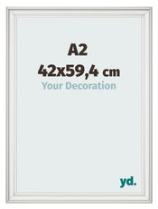 Bilderrahmen 42x59 4cm A2 Weiss Gewischt MDF Lazio Vorne Messe | Yourdecoration.at