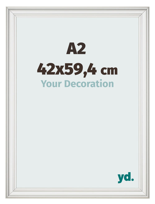 Bilderrahmen 42x59 4cm A2 Weiss Gewischt MDF Lazio Vorne Messe | Yourdecoration.at