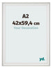 Bilderrahmen 42x59 4cm A2 Weiss Gewischt MDF Lazio Vorne Messe | Yourdecoration.at