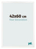 Bilderrahmen 42x60 cm Weiss Hochglanz MDF Bologna Vorne Messe | Yourdecoration.at