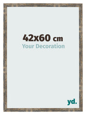 Bilderrahmen 42x60cm Blau Gold Meliert MDF Bologna Vorne Messe | Yourdecoration.at