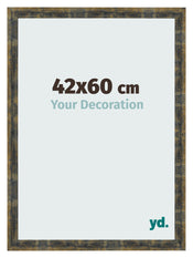 Bilderrahmen 42x60cm Blau Gold Meliert MDF Pisa Vorne Messe | Yourdecoration.at