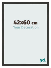Bilderrahmen 42x60cm Schwarz Gemasert MDF Bologna Vorne Messe | Yourdecoration.at