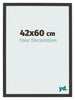 Bilderrahmen 42x60cm Schwarz Gemasert MDF Bologna Vorne Messe | Yourdecoration.at