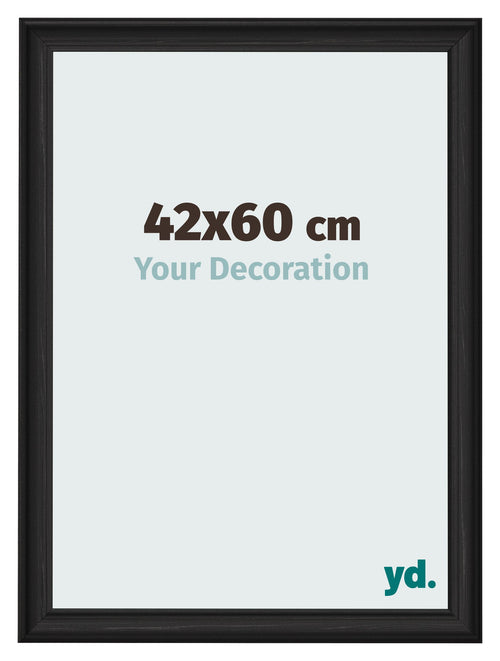 Bilderrahmen 42x60cm Schwarz Gemasert MDF Lazio Vorne Messe | Yourdecoration.at