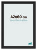 Bilderrahmen 42x60cm Schwarz Gemasert MDF Lazio Vorne Messe | Yourdecoration.at
