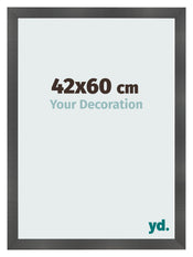 Bilderrahmen 42x60cm Schwarz Silber Poliert MDF Pisa Vorne Messe | Yourdecoration.at