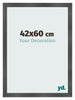 Bilderrahmen 42x60cm Schwarz Silber Poliert MDF Pisa Vorne Messe | Yourdecoration.at