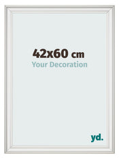 Bilderrahmen 42x60cm Weiss Gewischt MDF Lazio Vorne Messe | Yourdecoration.at