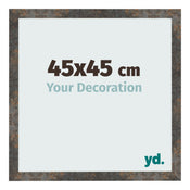 Bilderrahmen 45x45 cm Oxidiertes Metall MDF Bologna Vorne Messe | Yourdecoration.at