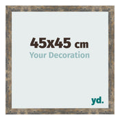 Bilderrahmen 45x45cm Blau Gold Meliert MDF Bologna Vorne Messe | Yourdecoration.at