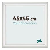 Bilderrahmen 45x45cm Weiss Gewischt MDF Lazio Vorne Messe | Yourdecoration.at