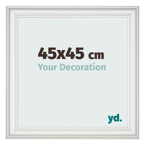 Bilderrahmen 45x45cm Weiss Gewischt MDF Lazio Vorne Messe | Yourdecoration.at