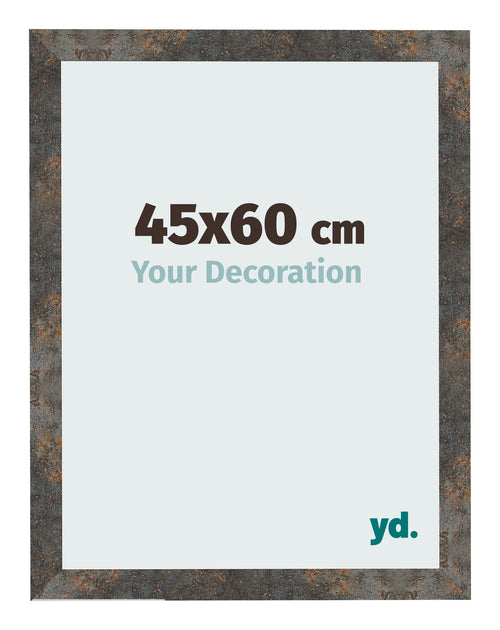 Bilderrahmen 45x60 cm Oxidiertes Metall MDF Bologna Vorne Messe | Yourdecoration.at
