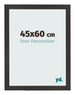 Bilderrahmen 45x60 cm Schwarz Matt MDF Bologna Vorne Messe | Yourdecoration.at