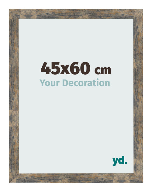 Bilderrahmen 45x60cm Blau Gold Meliert MDF Bologna Vorne Messe | Yourdecoration.at
