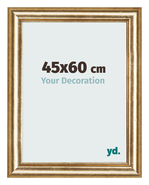 Bilderrahmen 45x60cm Gold Antik MDF Lazio Vorne Messe | Yourdecoration.at