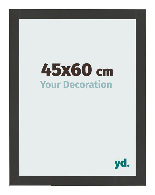 Bilderrahmen 45x60cm Schwarz Gemasert MDF Bologna Vorne Messe | Yourdecoration.at