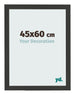 Bilderrahmen 45x60cm Schwarz Gemasert MDF Bologna Vorne Messe | Yourdecoration.at