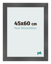 Bilderrahmen 45x60cm Schwarz Silber Poliert MDF Pisa Vorne Messe | Yourdecoration.at