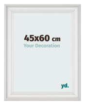 Bilderrahmen 45x60cm Weiss Gewischt MDF Lazio Vorne Messe | Yourdecoration.at