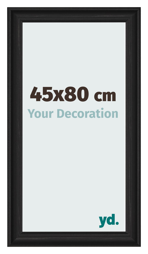Bilderrahmen 45x80cm Schwarz Gemasert MDF Lazio Vorne Messe | Yourdecoration.at