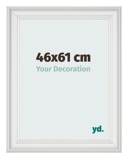 Bilderrahmen 46x61cm Weiss Gewischt MDF Lazio Vorne Messe | Yourdecoration.at