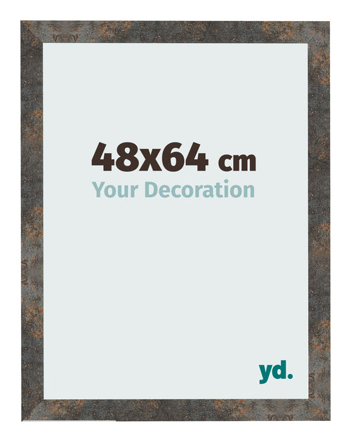 Bilderrahmen 48x64 cm Oxidiertes Metall MDF Bologna Vorne Messe | Yourdecoration.at